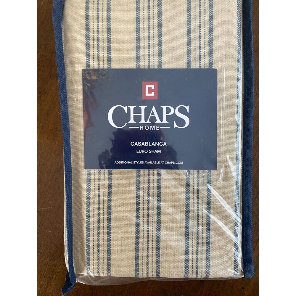 Chaps Home Casablanca Euro Sham Beige Stripe‎ Decorative Pillows Cover 26" X 26"